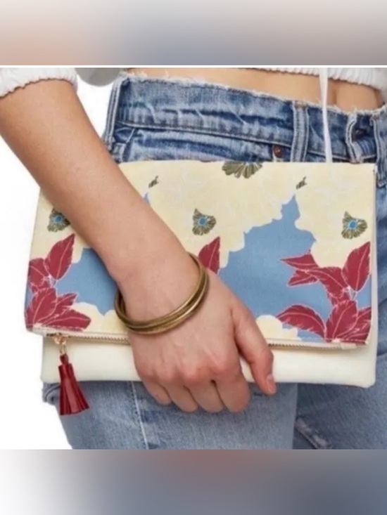 Anthropologie Handbags - Anthropologie Rachel Pally Bloom Reversible Clutch Vegan Pattern Bag Floral